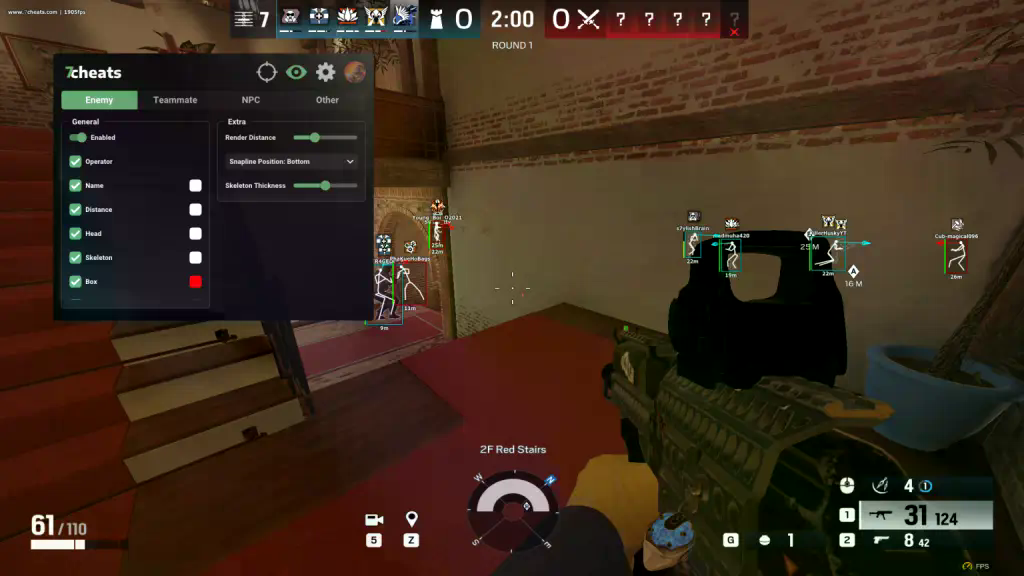 R6 7Cheats DMA demonstration